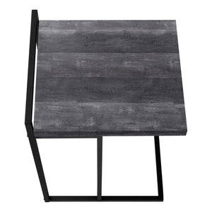 English Elm Accent Table, C-Shaped Snack Table With Black Laminate Top & Metal Base For Modern Living Spaces B2710P219372