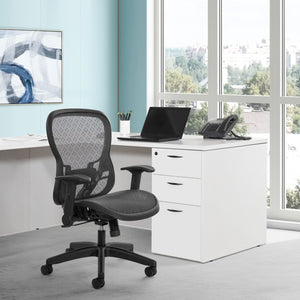 OSP Home Furnishings Deluxe R2 Mesh Ergonomic Office Chair with Lumbar Support and Synchro Tilt Control 529R-R22N1F2
