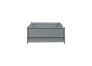 English Elm Twin Floor Platform Bed With Book Rack - Cozy Grey Design, Safe Low Profile, Easy Assembly & Storage W504P345764-GIGA