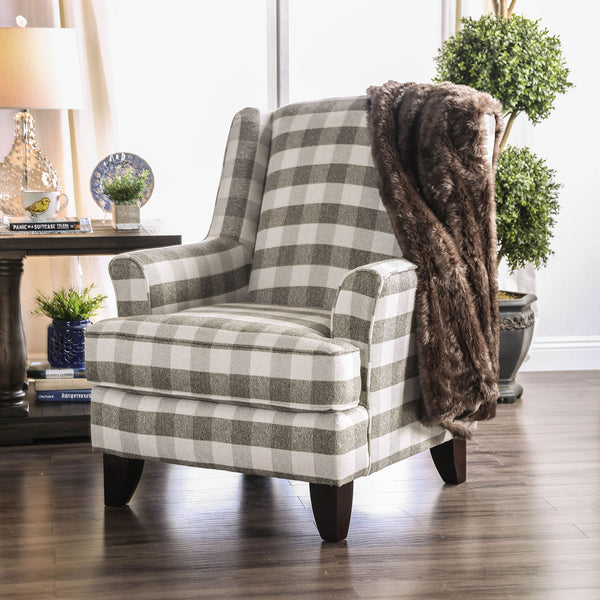 English Elm Transitional High Back Stripe Chair with Rolled Arms for Coastal Comfort and Supportive Seating Appeal Light Gray 32 L x 36 W x 40 H B2741P375953