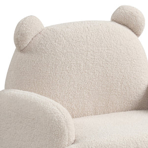 English Elm Sherpa Bear-Shaped Kids Armchair with Plush Sherpa Upholstery and Embellished Ears for Cozy Playtime Beige B016P404093