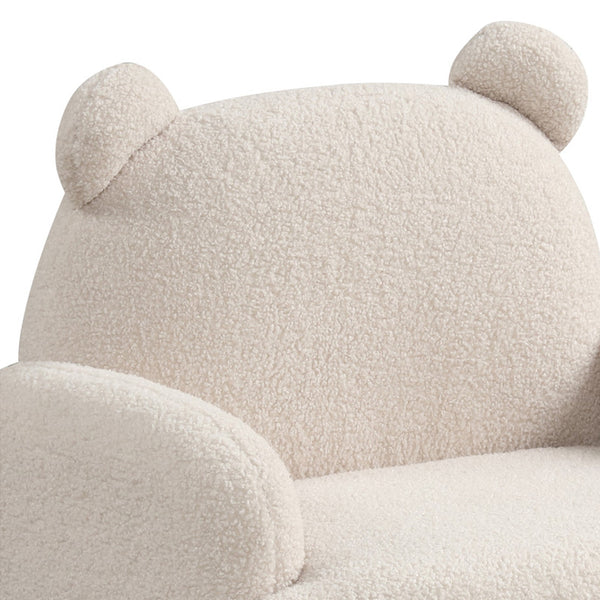 English Elm Sherpa Bear-Shaped Kids Armchair with Plush Sherpa Upholstery and Embellished Ears for Cozy Playtime Beige B016P404093