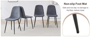 English Elm Expandable Dining Set Seats Eight with Linen Chairs and Dual Tone Mdf Table Dark Gray,Walnut+Black W1151S04695