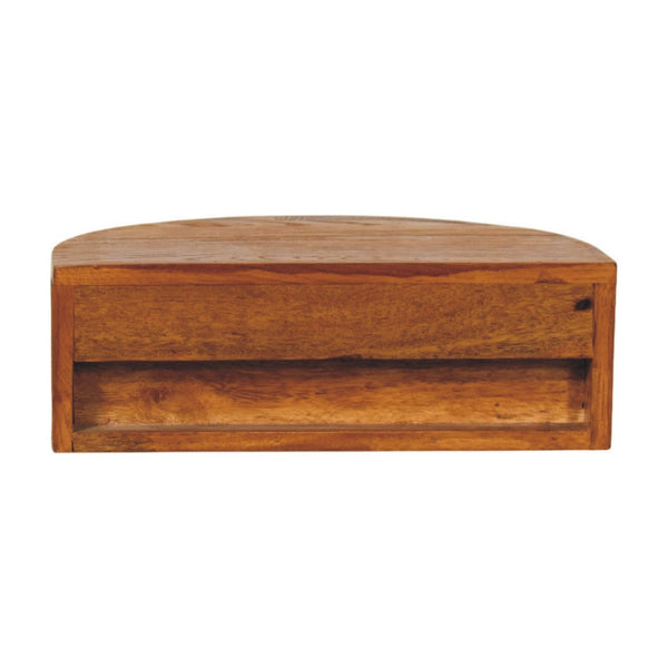 English Elm Artisan Solid Oak Wall Mounted Floating Nightstand with Ring Pull Handcrafted Finish B182P442344