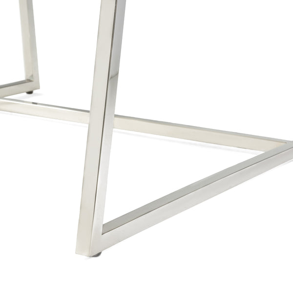 English Elm Christopher Knight Home® - WILMOUTH Parisian White Leather Sofa Chair with Chrome Steel Legs, Curved Back Accent Seating Elegance 53275.00