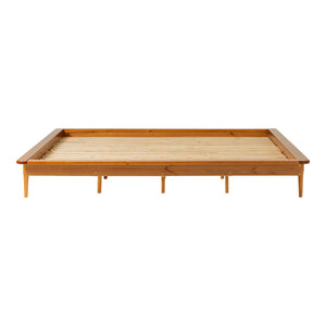 English Elm Walker Edison - Mid-Century Solid Pine King Platform Bed Frame with Tapered Legs, No Box Spring Needed, Sturdy Build Caramel 94 L x 16 W x 7 H B185P169407