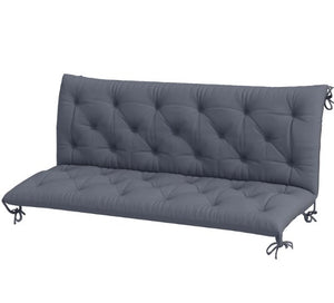 English Elm Patio Bench Cushion Tufted Overstuffed Polyester Fill for Swing Sofa Pergola Seating Dark Grey T3971P418286