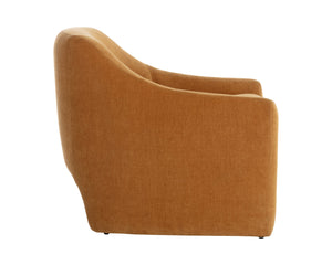 Sunpan Nevaeh Lounge Chair - Elegant Mid-Century Design with Soft Curves for Ultimate Comfort and Style Danny Amber