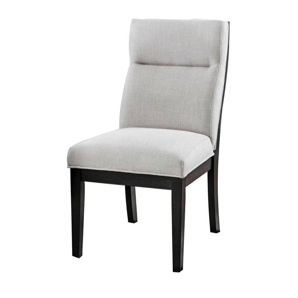 English Elm Modern Two-Tone Beige & Black Tufted Side Chairs Set of 2 — Tapered Legs, Padded Cushions, Ergonomic Support B011P387139