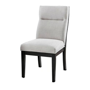 English Elm Modern Two-Tone Beige & Black Tufted Side Chairs Set of 2 — Tapered Legs, Padded Cushions, Ergonomic Support B011P387139
