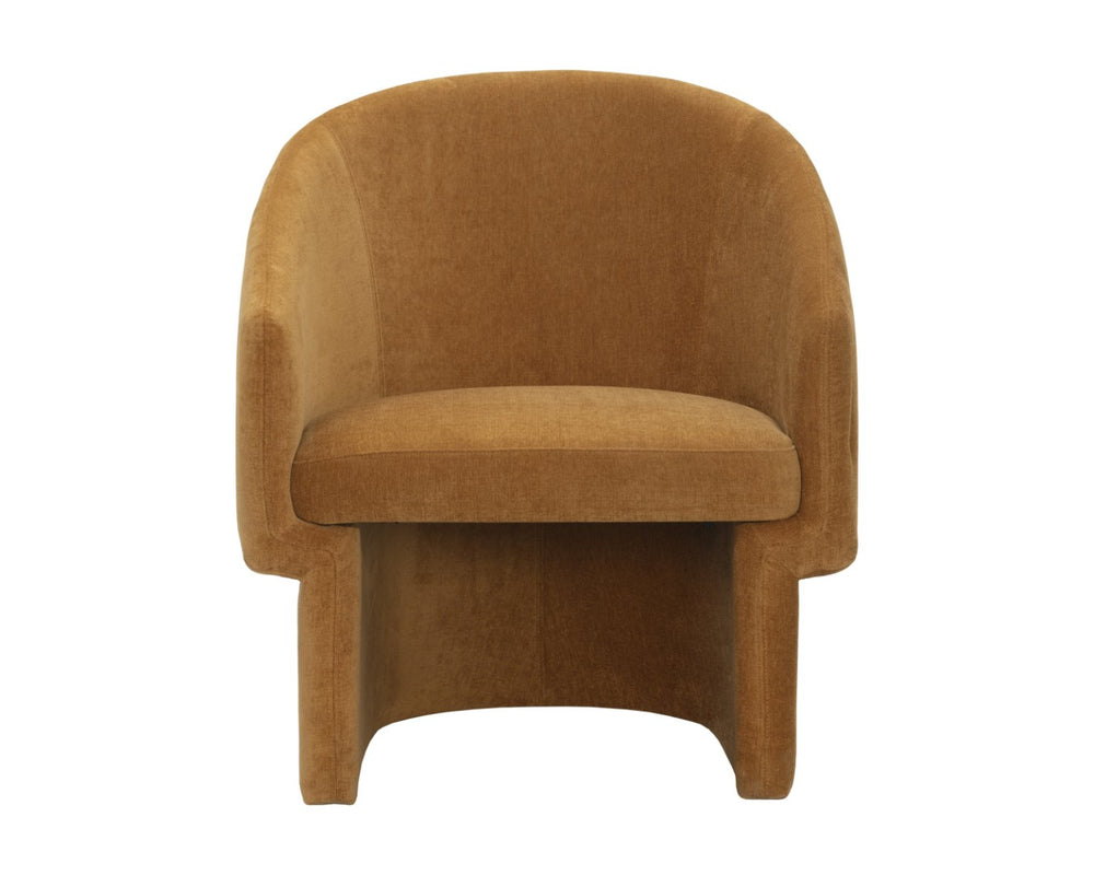Sunpan LAURYN Lounge Chair - Contemporary Barrelback Design in Danny Amber Fabric for Ultimate Comfort 105965