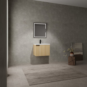 English Elm 24" Bathroom Vanity Sink Combo - Modern Oak Cabinet Set With Ample Storage & Soft-Close Doors W1972P204941