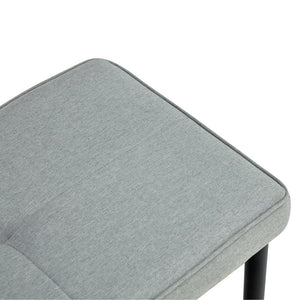 English Elm Tufted 51" Extra-Long Entryway Bench with Metal Legs, Upholstered Fabric Seat, 330lb Capacity Gray N752P186169G