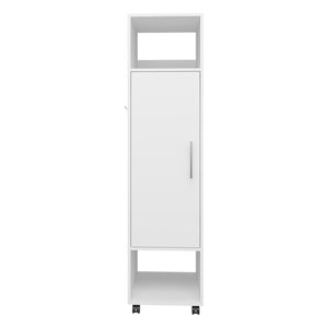 English Elm Wardrobe Boston White Engineered Wood with Mirror, Spacious Shelves & Hanging Rod — Stylish Bedroom Storage B092P225203
