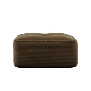 English Elm Ottoman Corduroy Upholstered Modular Accent Piece with High Resilience Foam and Curved Arms Brown W714P364709