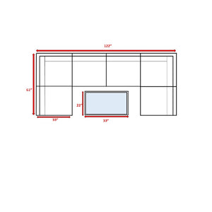 English Elm Fully Assembled 4-Piece Outdoor Wicker Seating Set With Plush Cushions & Glass Coffee Table B120S00149