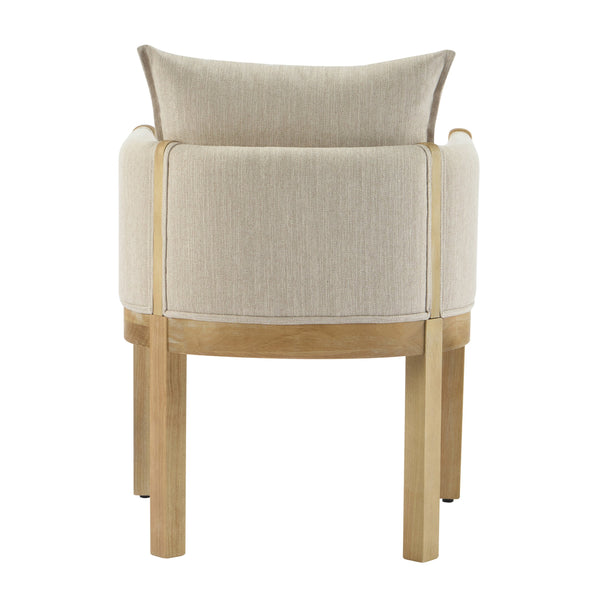 English Elm Christopher Knight Home® - Linen Upholstered Armchair Set Of 2 - Cozy Beige Chairs With Natural Wood Legs For Stylish Seating N768P305168N