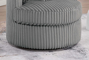 English Elm Comfortable Plush Fur-Like Corduroy Swivel Chair with Rounded Base, Removable Cushion & Pillows for Living Room Comfort Smoke 34 L x 28 W x 35 H B011P369868