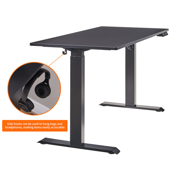 English Elm Electric Sit Stand Desk with Seamless One Piece Top and Industrial Steel Frame W1769P345624