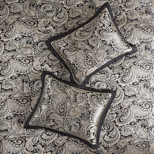 English Elm 12 Madison Park Aubrey 12-Piece Queen Comforter Set Paisley Jacquard with 200TC Cotton Sheets, Gold Accents Black 12.8 L x 18.7 W x 13.98 H B035128820