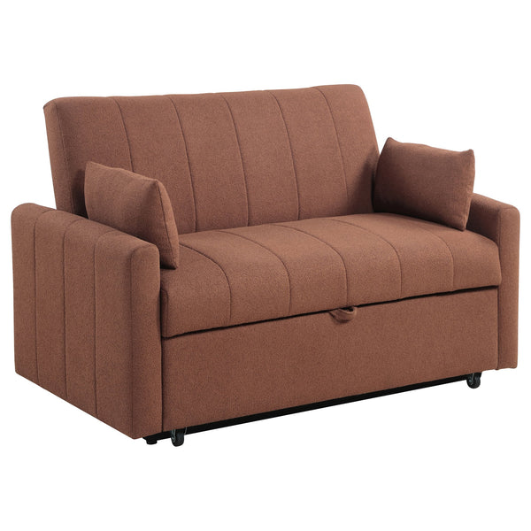 English Elm Westwind Bouclé Channel Tufted Sleeper Sofa with Pull Out Bed for Guest Rooms Copper B062P451685