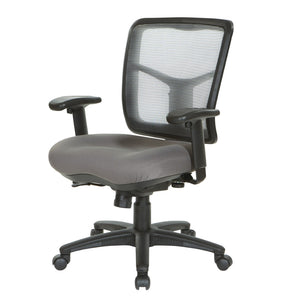 OSP Home Furnishings Grey Air Mist Mesh Back Ergonomic Office Chair with Synchro Tilt and Adjustable Arms 92555-9201