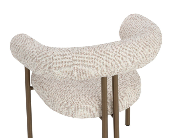 Sunpan ONIVA Dining Armchair - Elegant Noah Ecru Upholstery with Sturdy Black Iron Legs for Comfort & Style 112556