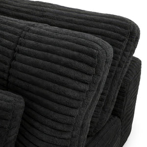 English Elm Modular Cloud Sectional with Ottoman Faux Fur Velvet Deep Foam Living Room Sofa W5502S00009