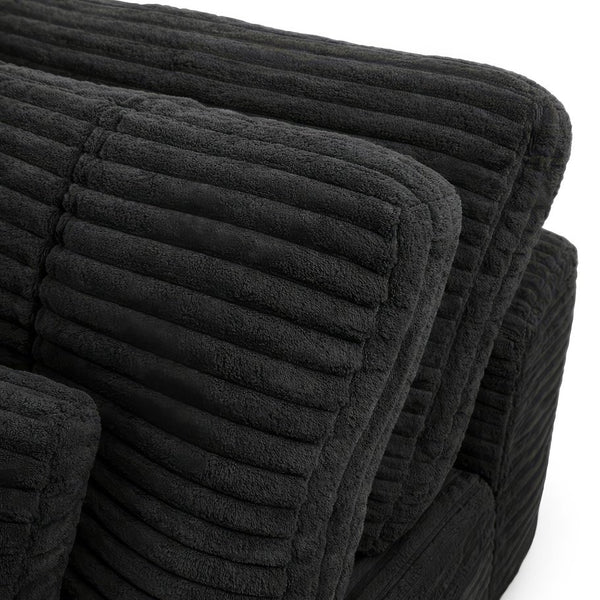 English Elm Modular Cloud Sectional with Ottoman Faux Fur Velvet Deep Foam Living Room Sofa W5502S00009