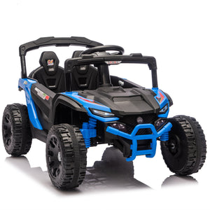 English Elm 24v Kids Utv Ride on with Dual 80w Motors Remote Control and Four Wheel Suspension Blue W1578P342132