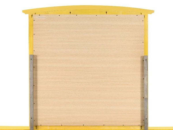 English Elm Hammond Yellow Mirror 35"x37" — Vibrant Wood Veneer Frame, Low-Distortion Glass, Dresser-Ready Chic B078108299