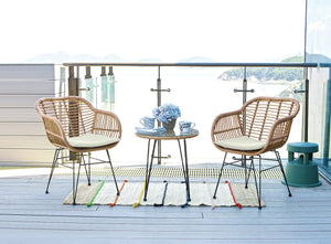 English Elm Antibes 3-Piece Outdoor Conversation Set In Tan & Cream – Stylish, Comfortable & Versatile Design B365P398236