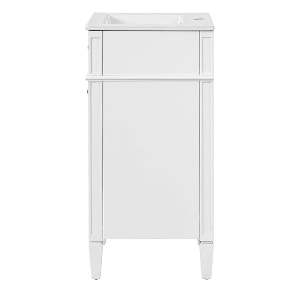 English Elm 16-inch French Style Freestanding Vanity Set with Ceramic Sink and Soft Close Cabinet White N710P405388K