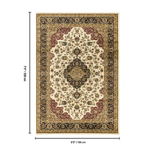 English Elm Classic Medallion Cream Area Rug Traditional Low Pile Living Room Dining Accent B186P452230