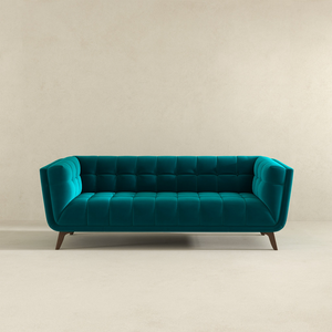 English Elm Ashcroft Furniture - Addison Large Teal Velvet Sofa