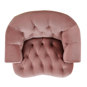 English Elm Jennifer Taylor Home - La La Rosa Victorian Tufted Upholstered Accent Chair in Luxe Velvet with Nailhead Trim and Support Pink B2719P238182