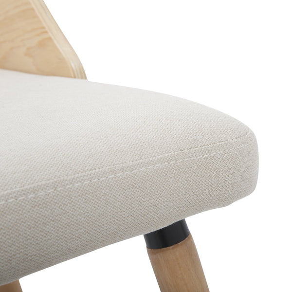 English Elm Dining/accent Chair Solid Wood Tapered Legs Cream Upholstery Mid-century Modern Seating B202P471340