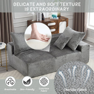 English Elm United Two-Person Sofa - Soft Chenille Upholstery, Versatile Comfort For Lounging & Work Spaces W1568P222615-GIGA