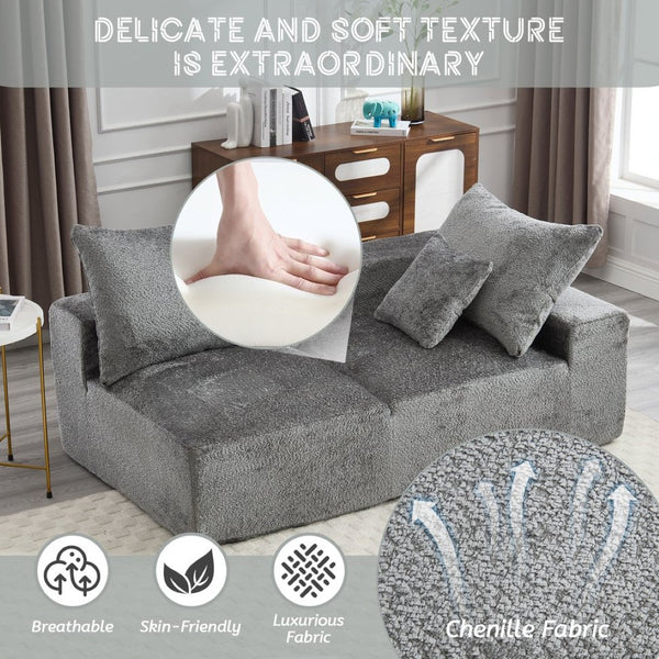 English Elm United Two-Person Sofa - Soft Chenille Upholstery, Versatile Comfort For Lounging & Work Spaces W1568P222615-GIGA