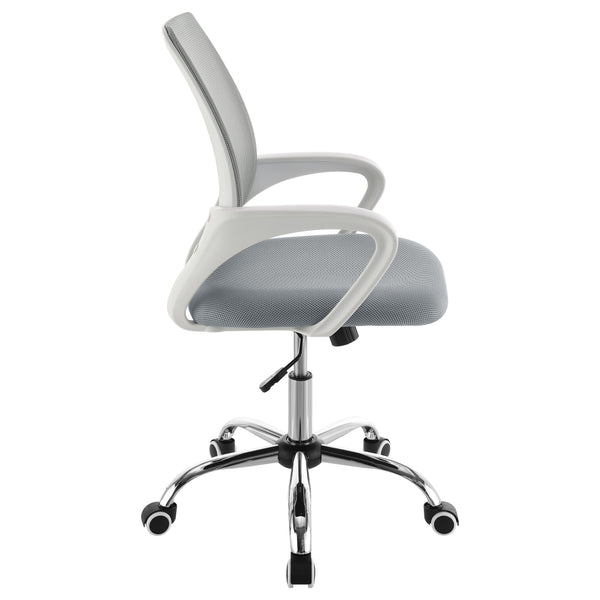 English Elm Anaheim Breathable Mesh Upholstered Office Chair with Chrome Base, Adjustable Height & Arms for Comfort LIGHT GREY B062P299804
