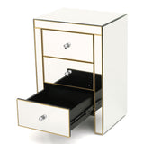 Christopher Knight Home® - Noble House - Lenorr Mirrored 3 Drawer Side Table