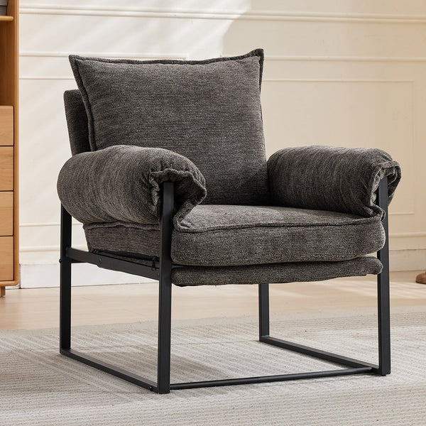 English Elm Adjustable ergonomic recliner chair with 6-position 90°–180° support for lumbar comfort and versatile use Gray W2311P357153