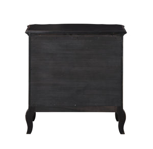English Elm Antique Elegant 3-Drawer Nightstand with Dovetail Drawers, Felt-Lined Top, Full-Extension Glides Antique Black B062P215400