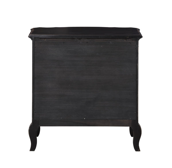 English Elm Antique Elegant 3-Drawer Nightstand with Dovetail Drawers, Felt-Lined Top, Full-Extension Glides Antique Black B062P215400