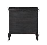 English Elm Antique Black 3-Drawer Nightstand