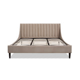 English Elm Aspen Vertical Tufted Headboard Platform Bed Set, King, Mink Beige Performance Velvet