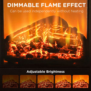 English Elm Black Ceramic Tower Heater with 3d Flame Display Remote Timer and Oscillating Warmth T3971P414381