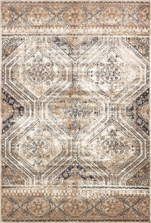 Unique Loom Chateau Jackson Machine Made Trellis Rug Blue Beige, Brown/Gray/Ivory/Blue 10' 0" x 14' 5"