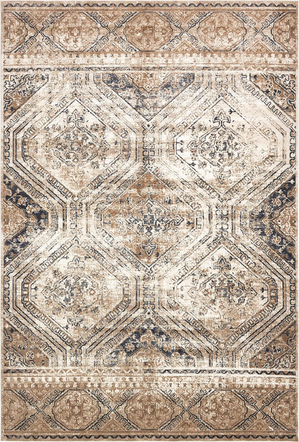 Unique Loom Chateau Jackson Machine Made Trellis Rug Blue Beige, Brown/Gray/Ivory/Blue 10' 0" x 14' 5"