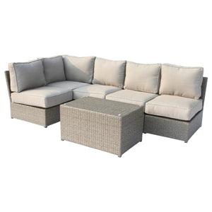English Elm 4-Person Modular Patio Seating Set – Luxurious Comfort, Fully Assembled For Effortless Outdoor Style B120S00113